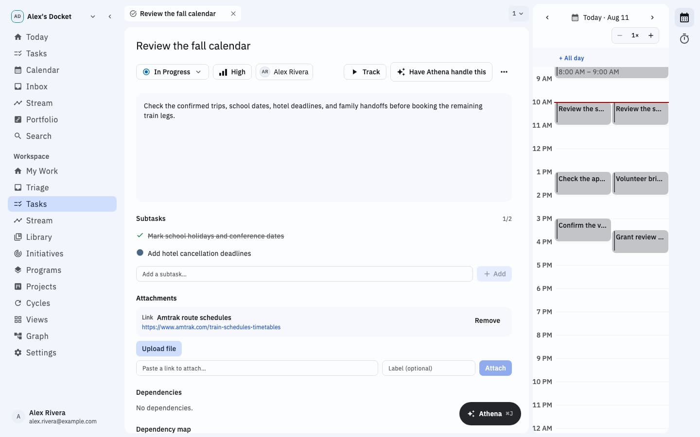 Track tasks